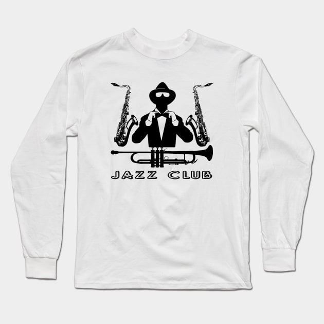 Jazz Club Long Sleeve T-Shirt by remixer2020